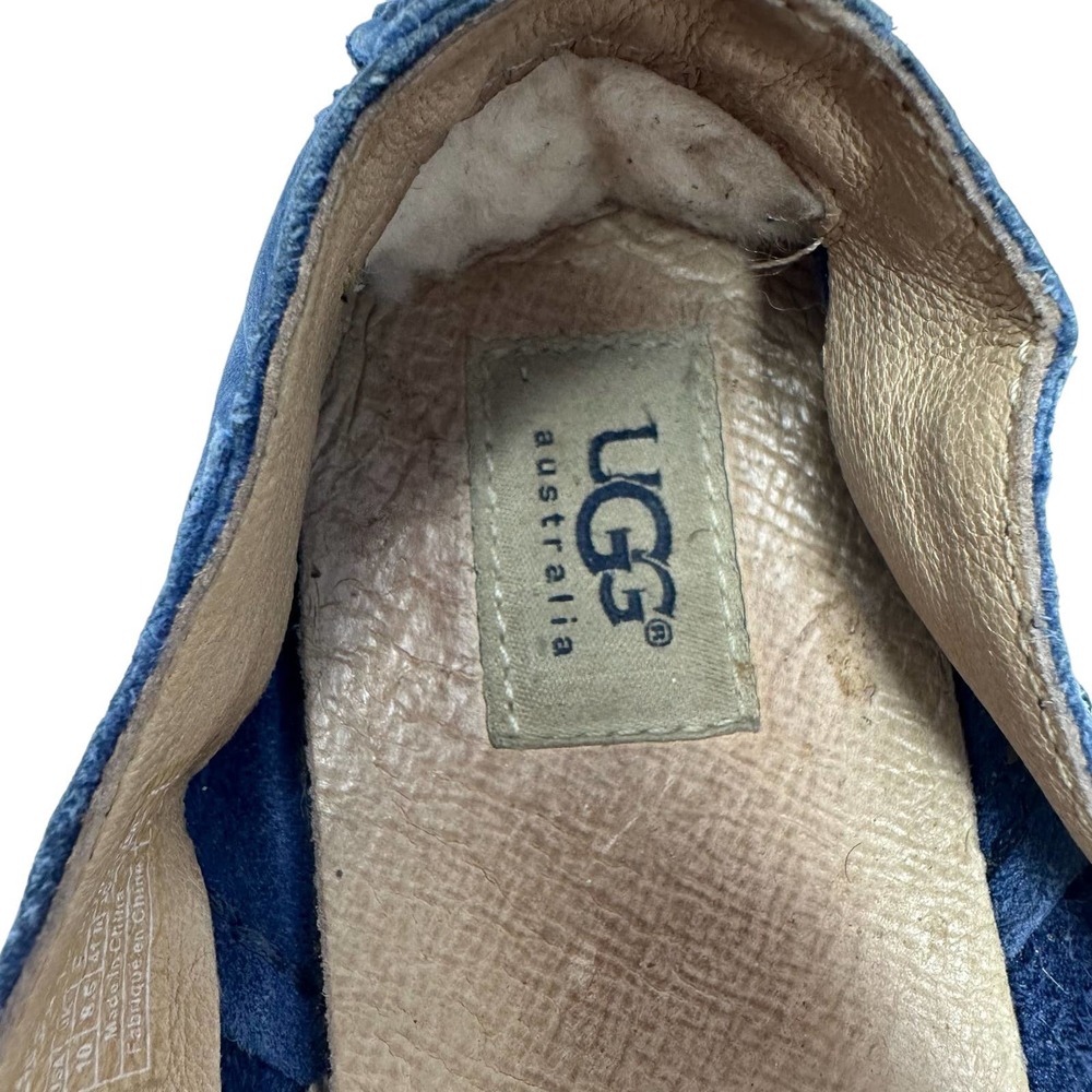 Ugg Australia size 10 blue leather flats moccasins loafers 1003224 F3013E - Picture 6 of 8